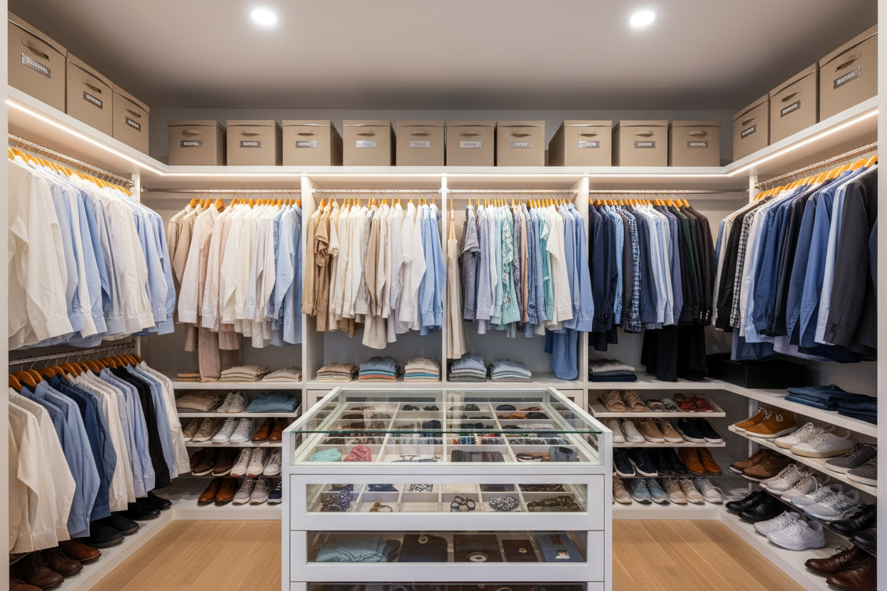 crea una imagen de un closeth ordenado